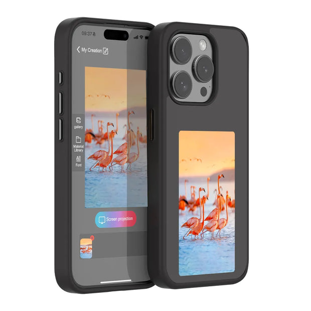 New Designer Luxury NFC DIY Smart E Ink Screen Display Mobile Phone Cases Cover for Fundas iphone 16 15 Promax case 14 13 12 11